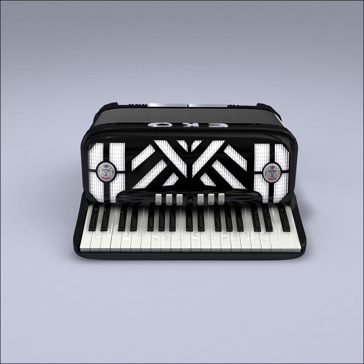 3d accordion keyboard model