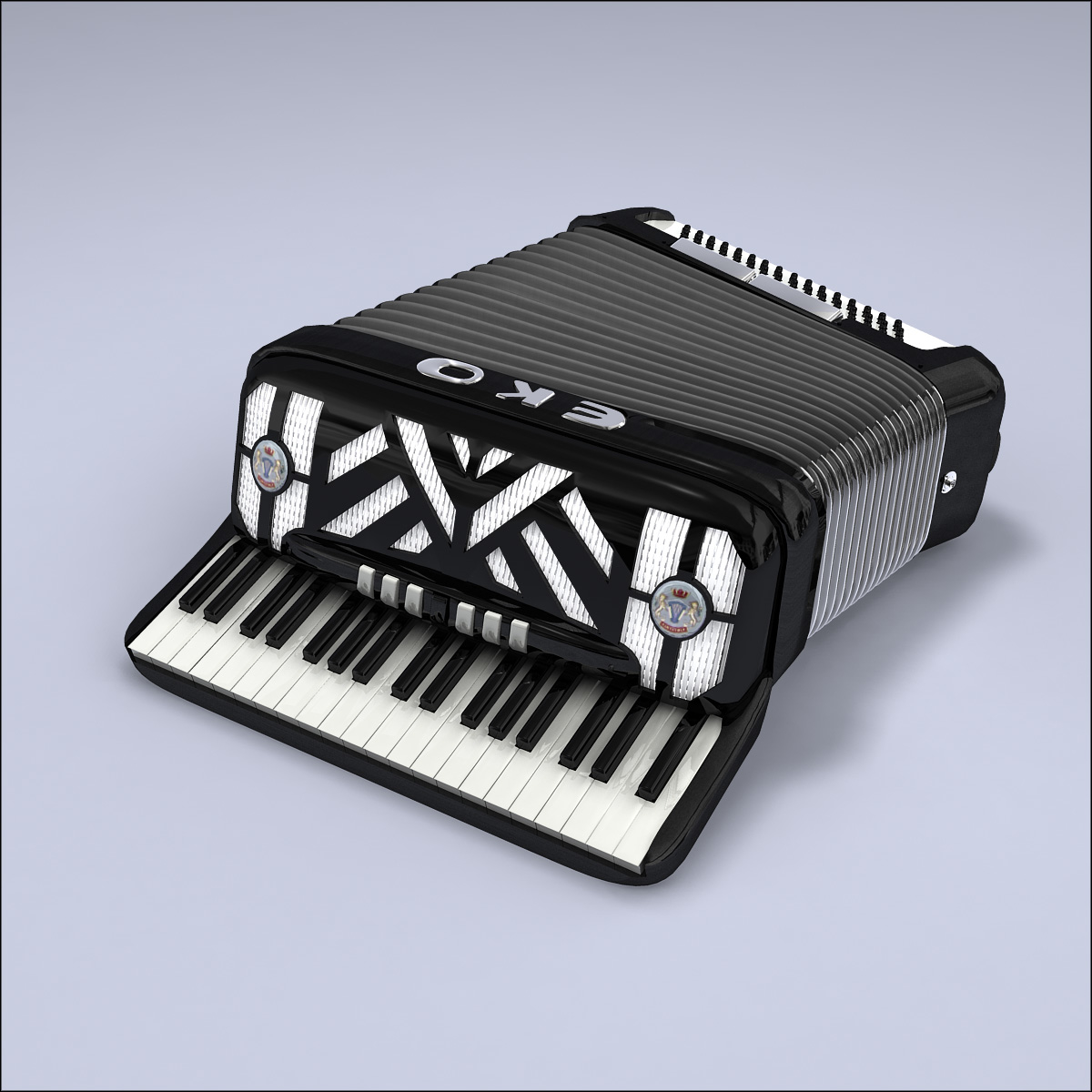 3d accordion keyboard model