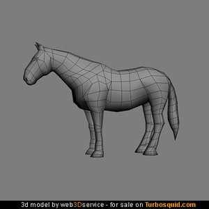 3ds polygonal horse heavy