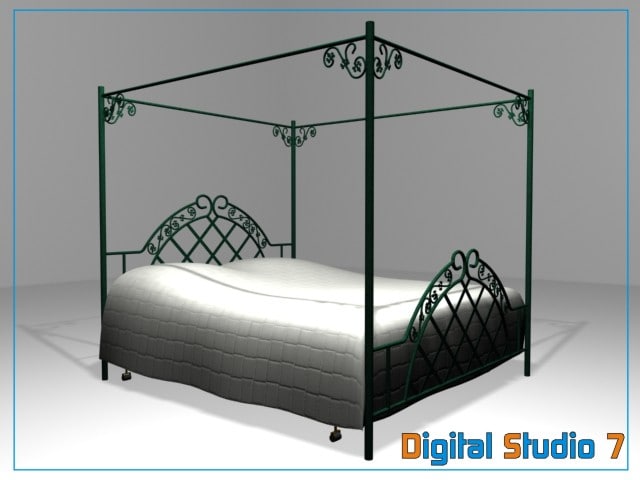 3d model canopy bed