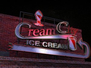 3ds max ice cream neon sign