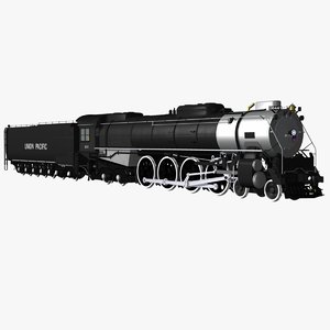 3d steam locomotive fef-4-8-4 train model