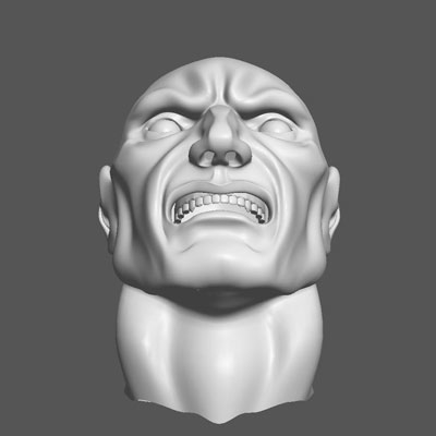 3d angry male head model