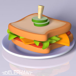 toon-style sandwich 3d lwo