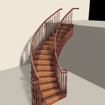 3ds max curved staircase