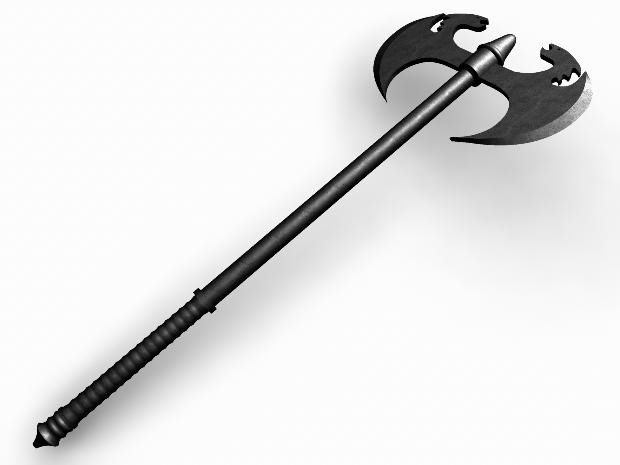 3d dragon fantasy axe