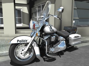 3d model harley davidson police motorcycle
