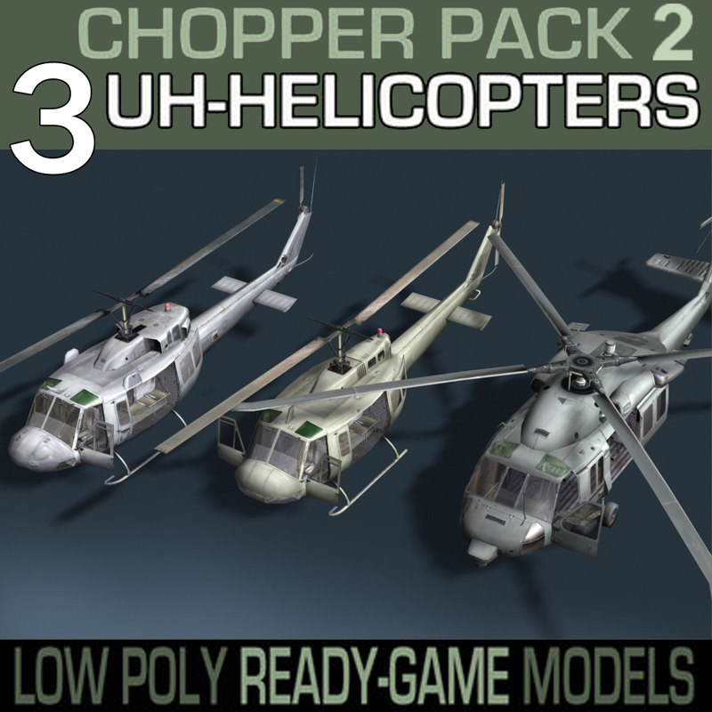 Helicopter Collection 3 Pack With Interior