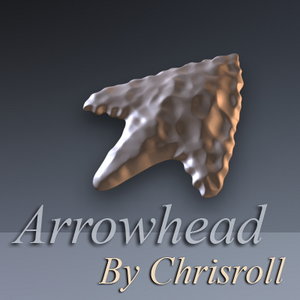 3d prehistoric arrowhead model