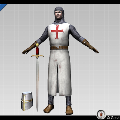 3d crusader knight model