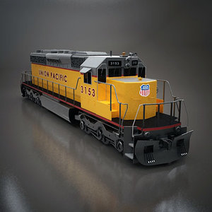 3dsmax sd40 locomotive