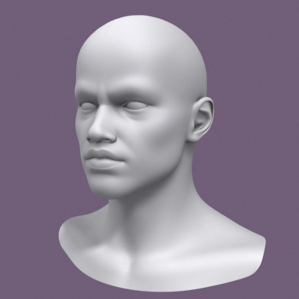 realistic african male head 3d model