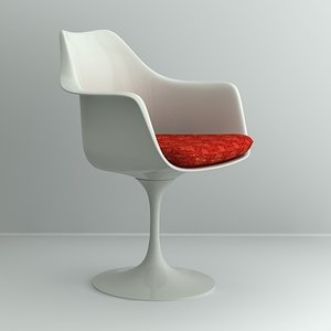 saarinen tulip armchair chair 3d 3ds