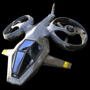 3d science fiction helicopter model