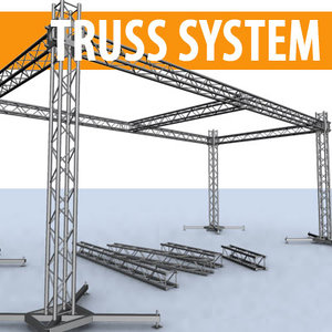 4 pipes truss stages 3d model
