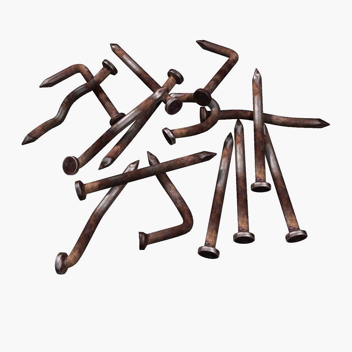 rusty nails rust 3d model
