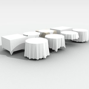 tablecloth cloth table 3d model