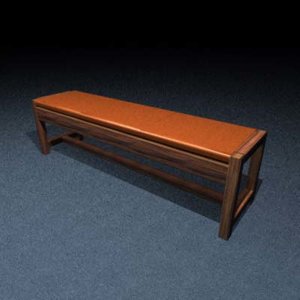 3d bench waiting room model