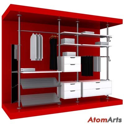 Bedroom Modular Storage 3d Model