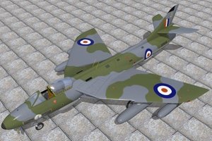 3d hawker hunter jet fighters model