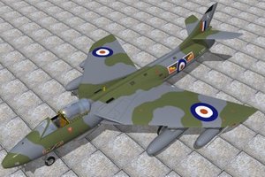 3d model hawker hunter jet fighters