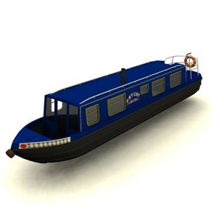 3d model of canal boat