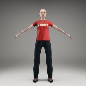 3d axyz characters rigged human model