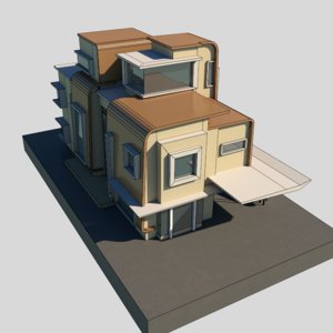 modern bungalow 3d model