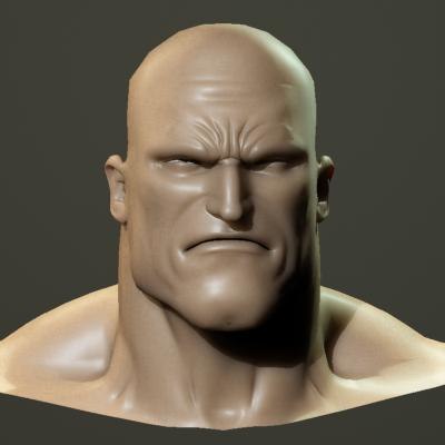 3dsmax angry male head