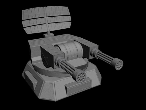 3d model stationary turret