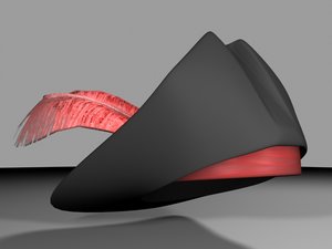 old fashioned pirate hat 3d model