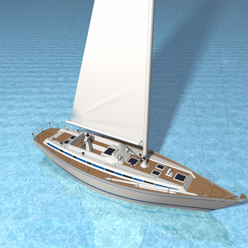 sailboat 3d max model