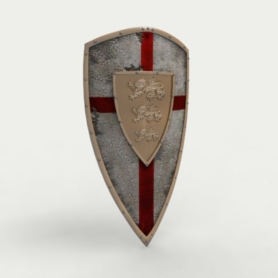 3d model medieval english shield