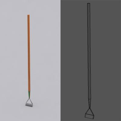 3d model garden tools edger fork