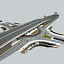 3d roundabout highway street signs model
