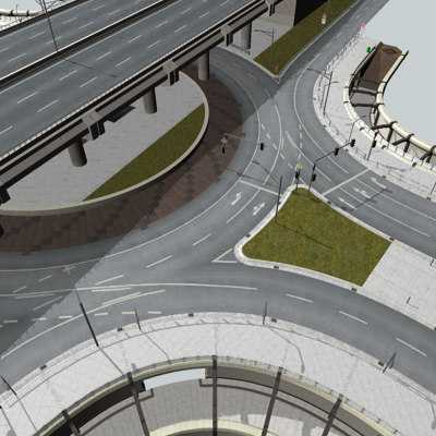 free c4d model roundabout