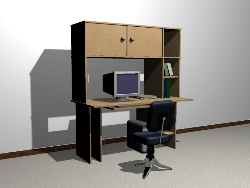 free desk 3d model