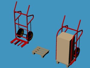 manual construction pallet lifter 3d model