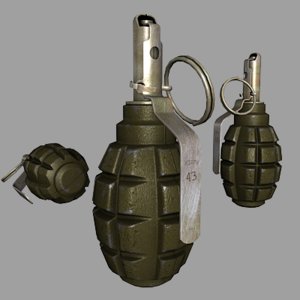 f1 frag grenade 3d model