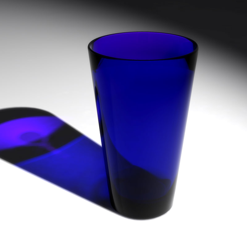 blue glass cups