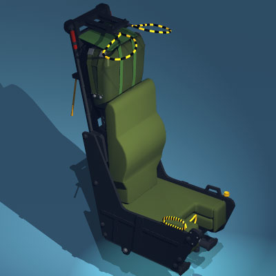 martin baker ejection seat 3d model