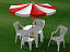 3d model of plastic table chairs sunshade