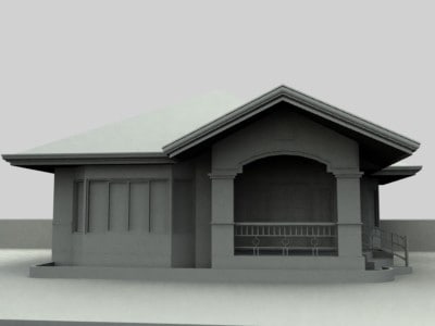 3d 1 Storey Bungalow Model