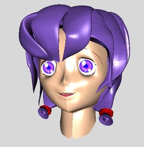 free head manga character 3d model