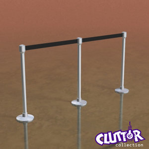 3d stanchion rope clutter