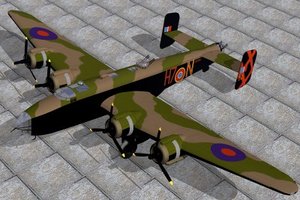 handley page halifax bomber 3d model