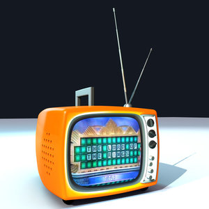 3d model of cartoony retro tv-set