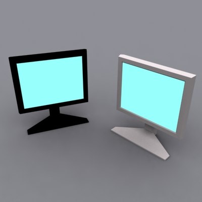 3d computer monitors model