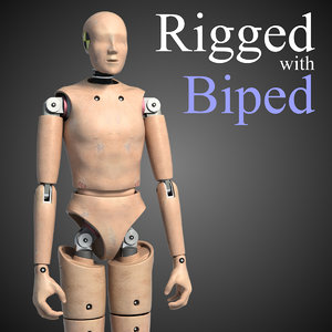 hi crashtest dummy character rigged 3d model