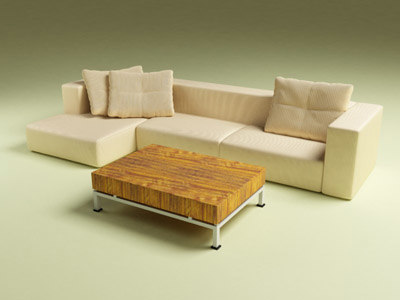 3d corner couch coffee table model